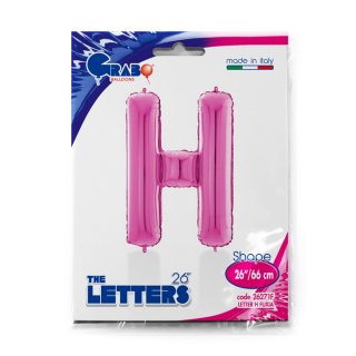 Fóliové písmeno H, růžová barva, velikost 66cm (zn. GRABO)