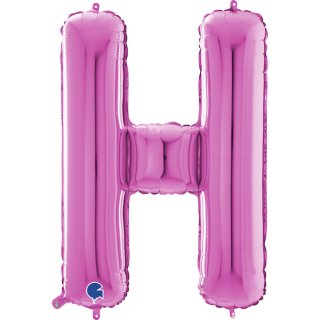 Fóliové písmeno H, růžová barva, velikost 66cm (zn. GRABO)