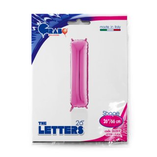 Fóliové písmeno I, růžová barva, velikost 66cm (zn. GRABO)