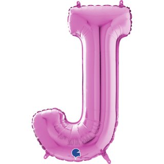 Fóliové písmeno J, růžová barva, velikost 66cm (zn. GRABO)