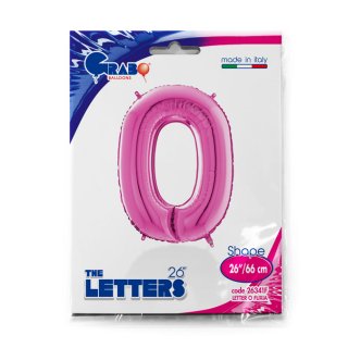 Fóliové písmeno O, růžová barva, velikost 66cm (zn. GRABO)