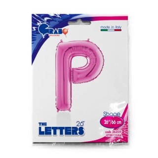 Fóliové písmeno P, růžová barva, velikost 66cm (zn. GRABO)