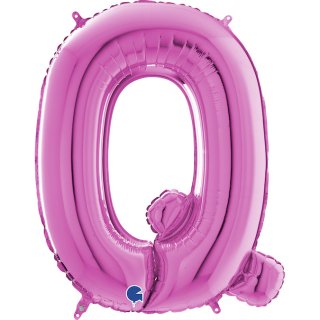 Fóliové písmeno Q, růžová barva, velikost 66cm (zn. GRABO)