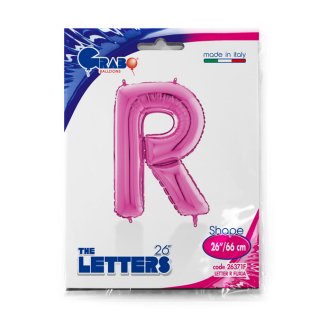 Fóliové písmeno R, růžová barva, velikost 66cm (zn. GRABO)