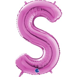 Fóliové písmeno S, růžová barva, velikost 66cm (zn. GRABO)
