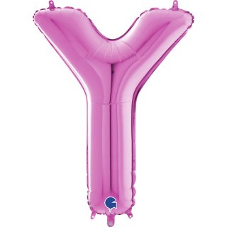 Fóliové písmeno Y, růžová barva, velikost 66cm (zn. GRABO)