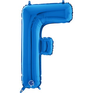 Fóliové písmeno F, modrá barva, velikost 66cm (zn. GRABO)