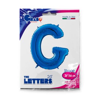 Fóliové písmeno G, modrá barva, velikost 66cm (zn. GRABO)