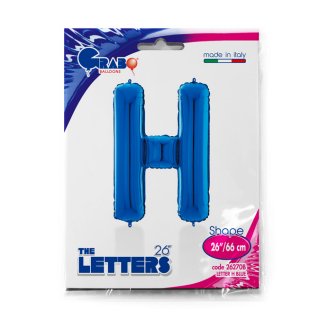 Fóliové písmeno H, modrá barva, velikost 66cm (zn. GRABO)