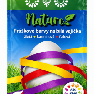 BARVY na vajíčka, práškové - žlutá, karmínová, fialová - set 3ks (zn. OVO)