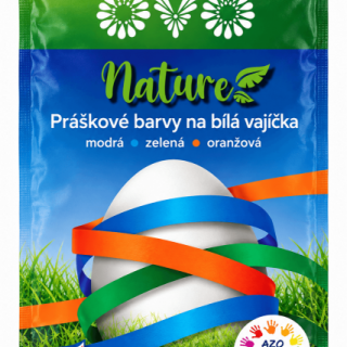 BARVY na vajíčka, práškové - modrá, zelená, oranžová - set 3ks (zn. OVO)