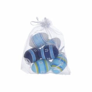 Vajíčka dekorační plastové, modrobílé - set 6ks (zn. WIKY)