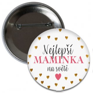 PLACKA Nejlepší MAMINKA na světě + SRDCE, velikost 6cm