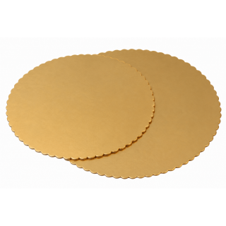 Podložka kruhová ozdobná, pevná - oboustranná, zlatá barva, průměr 22cm