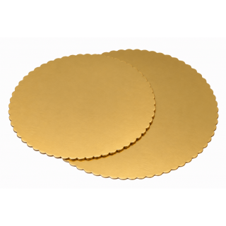 Podložka kruhová ozdobná, pevná - oboustranná, zlatá barva, průměr 26cm