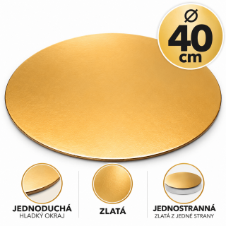 Podložka kruhová ozdobná, pevná - jednostranná, zlatá barva, průměr 40cm