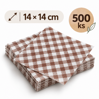 Papírové sáčky KARO např. na hamburgery, rozměr 14×14 cm - set 500ks (zn. WIMEX)