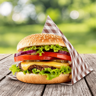 Papírové sáčky KARO např. na hamburgery, rozměr 14×14 cm - set 500ks (zn. WIMEX)