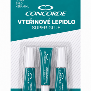 Vteřinové lepidlo CONCORDE, 3x1g, blistr