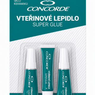 Vteřinové lepidlo CONCORDE, 3x1g, blistr