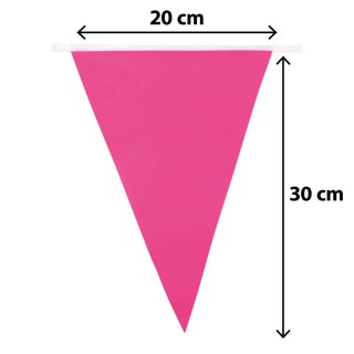 Girlanda barevný MIX - praporky / trojúhelníky - plastová - délka 10m (zn. BOLAND)