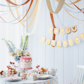 Sada krepových stuh – modro-hnědo-zlaté barvy, 5cm/10m - set 6ks (zn. PartyDeco)
