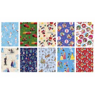 Balicí papír Disney vánoční, rozměr 200x70cm, mix 10 designů