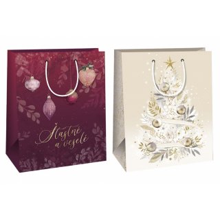 Vánoční dárková TAŠKA Šťastné a veselé (rozměr 26.4 x 13.6 x 32.7 cm) (zn. Ditipo)
