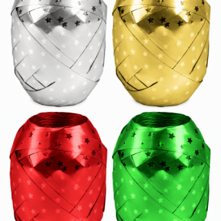 Stuha vázací TRENDY COLOURS s hvězdičkami 10m/10mm, mix 4 barev (zn. Ditipo)
