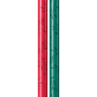 Balicí papír role Pure Colours větvičky, 2ks 70x100cm, mix zelený a červený (zn. Ditipo