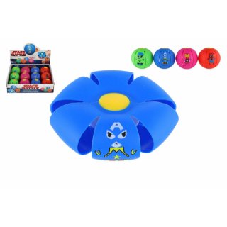 Flat Ball - Hoď disk, chyť míč! plast 8 cm, 4 barvy, 12ks v boxu (zn. Teddies)