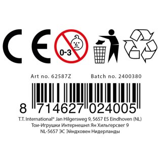 Míček měkký s dlouhým ocáskem, látka 100 cm, duhový na kartě (zn. Toi-Toys)