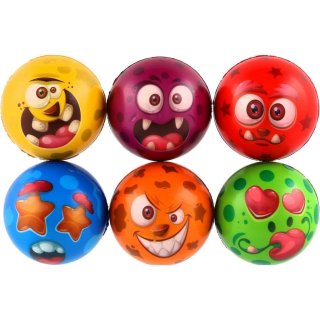 Míček MONSTER PŘÍŠERA, pěnový, velikost 7.5cm, mix 6 barev