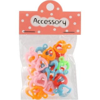 KORÁLKY plastové se šňůrkou, 2 druhy - písmena a srdce (zn. Teddies)