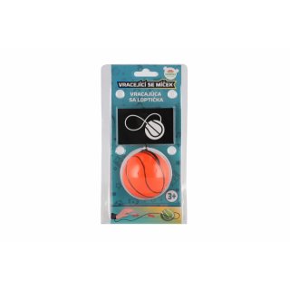 Míček vracející se, gumový, velikost 6cm, mix 4 barev v blistru (zn. Teddies)