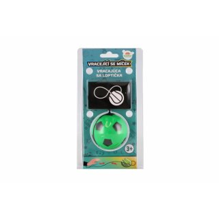 Míček vracející se, gumový, velikost 6cm, mix 4 barev v blistru (zn. Teddies)
