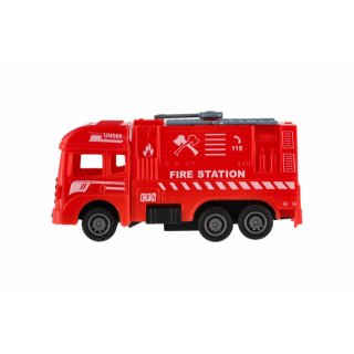 Malé autíčko HASIČI, plastové, na zpětné natažení, 11cm, mix 4 druhů