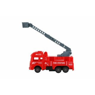 Malé autíčko HASIČI, plastové, na zpětné natažení, 11cm, mix 4 druhů