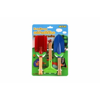 Zahradní NÁŘADÍ, kov/dřevo, lopatka, rýč a hrábě - set 3ks (zn. WIKY)