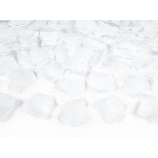 Vystřelovací konfety, bílé, lístky růží, 60 cm (zn. PartyDeco)