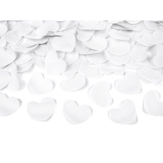 Vystřelovací konfety, bílá srdíčka, 60 cm
