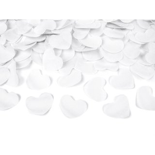Vystřelovací konfety, bílá srdíčka, 60 cm (zn. PartyDeco)