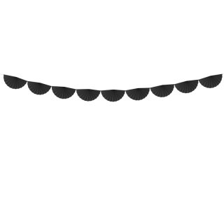Girlanda, rozety 30 cm, černá (zn. PartyDeco)
