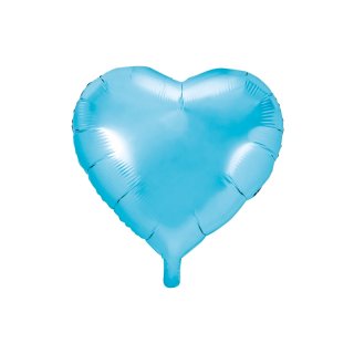 Fóliový balón 45 cm, srdce, světle modrá