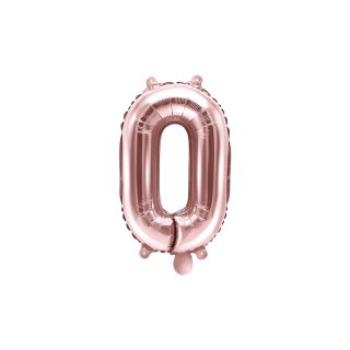 Fóliový balón 35 cm, zlato růžový, číslo 0