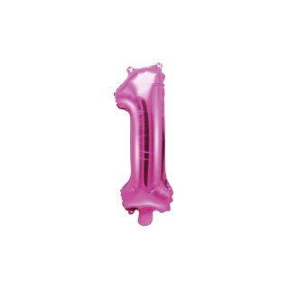 Fóliový balón 35 cm, růžový, číslo 1