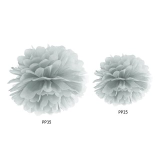 Závěsný pompom, stříbrná, 25 cm (zn. PartyDeco)