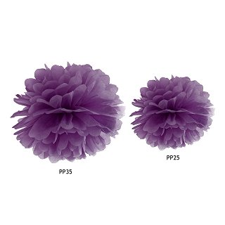 Pompom, fialová, 25 cm (zn. PartyDeco)