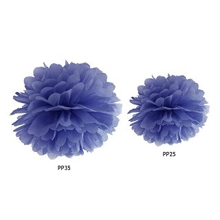 Pompom, tmavě modrá, 35 cm (zn. PartyDeco)