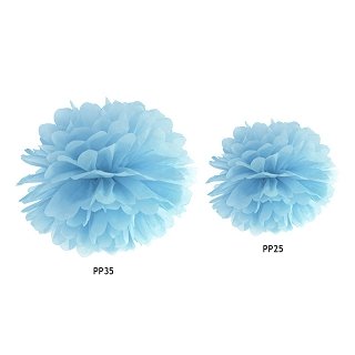 Pompom, světle mlhavá modrá, 25 cm (zn. PartyDeco)